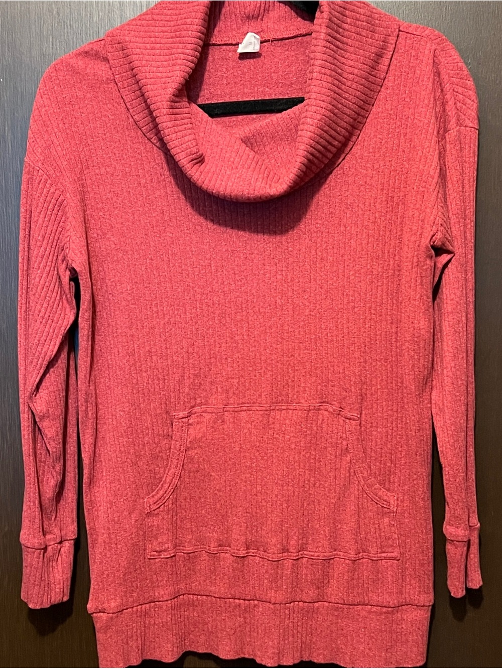 Kate Quinn Melange Rib Garnet Cowl Neck Kanga Top Size M
